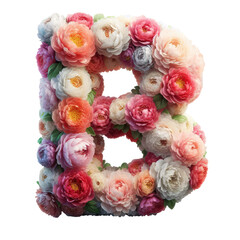 Isolated Floral Letter on a Clear PNG Canvas, Generative AI