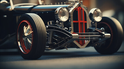 Adjust the suspension dampers on a roadster. - obrazy, fototapety, plakaty
