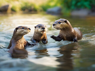 Fototapeta premium Otter in the water