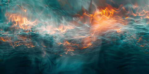 Abstract Fiery Waves Interlacing Energy in Aquatic Dance Banner - obrazy, fototapety, plakaty