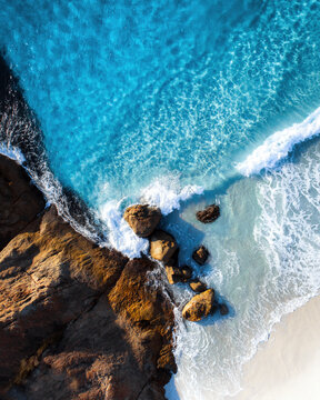 Aerial view of Little Beach, Dapa, Surigao del Norte, Philippines.