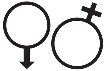 Gender Symbol Isolated Illustration. Vector Male and Female Gender Icons