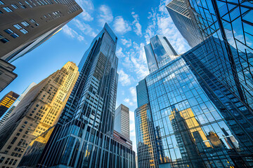 Fototapeta na wymiar Financial District Urban Scenery Skyscraper. AI technology generated image