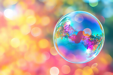 Colorful bubbles. AI technology generated image
