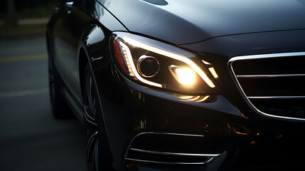 Obraz na płótnie Canvas Align the headlights on a luxury sedan.