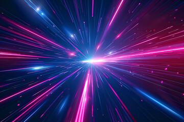 Light background crossing time and space. AI technology generated image