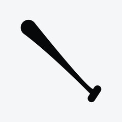 Baseball bat icon. Softball bat. Flat vector illustration. Baseball bat or softball bat flat vector icon for sports apps and website. EPS file 217.