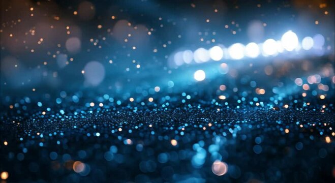 abstract blue bokeh shining lights background footage