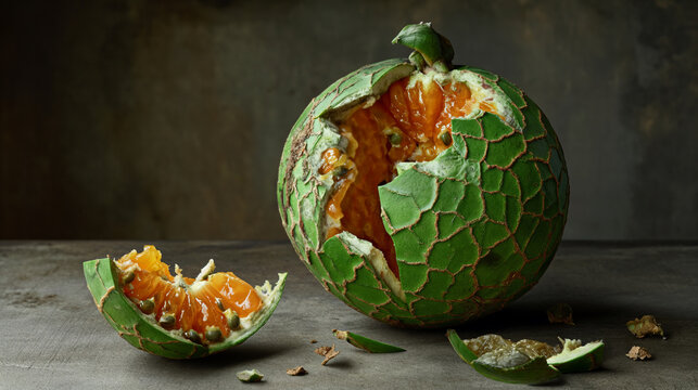 Artichoke and artichoke pieces on table