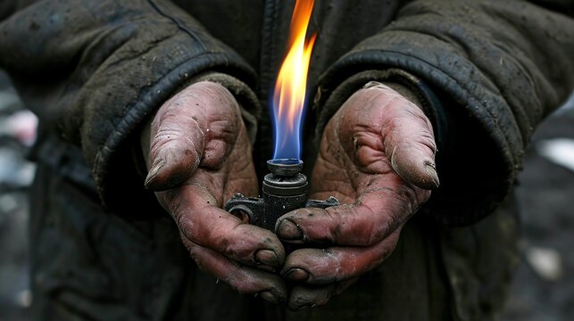 Person holding lighter in their hands