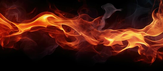 Fototapeta premium Fire flames on black background (4).jpeg, Fire flames on black background