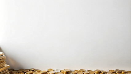coins arranged on a white background and table - Powered by Adobe