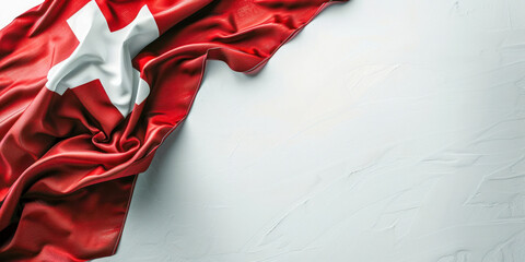 Switzerland - flag with copyspace for your text, white background. - obrazy, fototapety, plakaty
