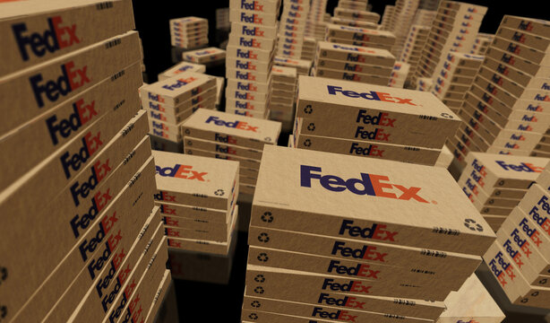 Fedex delivery box pack 3d illustration