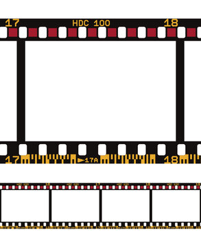 Vector illustration of photographic analog film border with barcodes