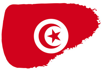 Tunisia flag with palette knife paint brush strokes grunge texture design. Grunge brush stroke effect