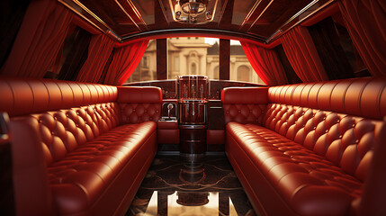 Clean the interior of a limousine. - obrazy, fototapety, plakaty
