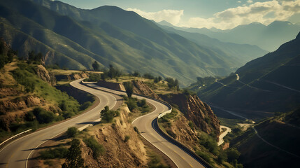 Drive a convertible through the winding mountain roads.