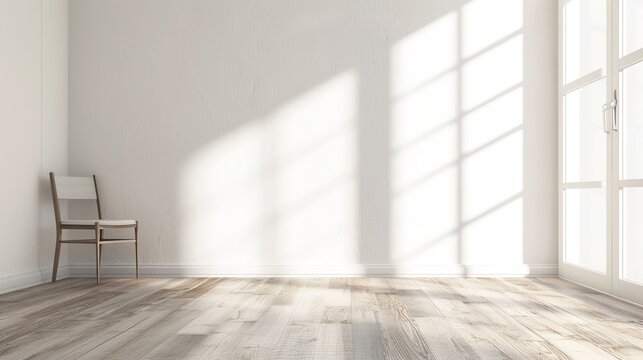 empty room with white shades