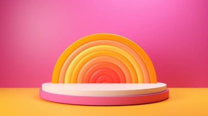Obraz premium Podium for display product. Colorful Rainbow 