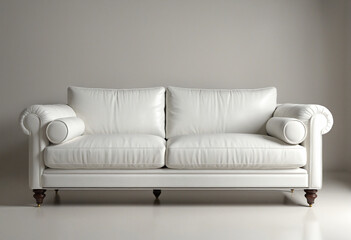 white sofa isolated on a transparent background