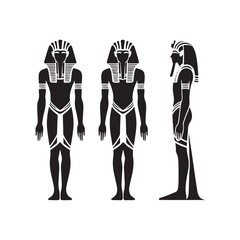 Noble Khafre Silhouette: Paying Homage to Egypt's Illustrious Past with Khafre Illustration - Minimallest Khafre Vector - Egyptian Silhouette

