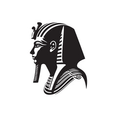 Revered Khafre Pharaoh Silhouette: Echoes of Ancient Royalty in Khafre Illustration - Minimallest Khafre Vector - Egyptian Silhouette
