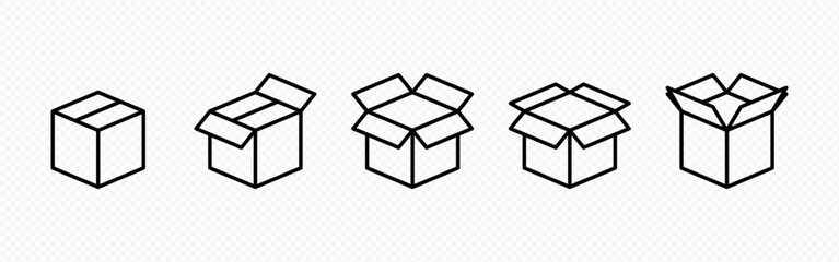 Vector isolated Box icon set