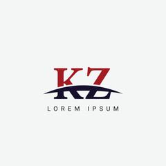 Obraz premium Initial K Z, KZ Letter Logo design vector template, Graphic Symbol for Corporate Business Identity