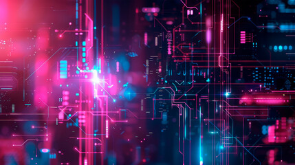 A vibrant background featuring multicolored lines intersecting with dots in various sizes. The lines form a dynamic and intricate pattern, while the dots add a sense. Banner. Copy space