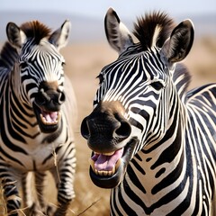 zebra smiling with teeth