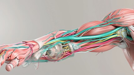 Obraz na płótnie Canvas 3D Rendered Illustration: Human Anatomy Muscle Structure