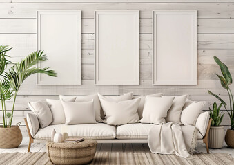 Farmhouse frames: mockup ideas for living room aesthetics