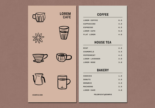 Minimalist Coffee Menu Template