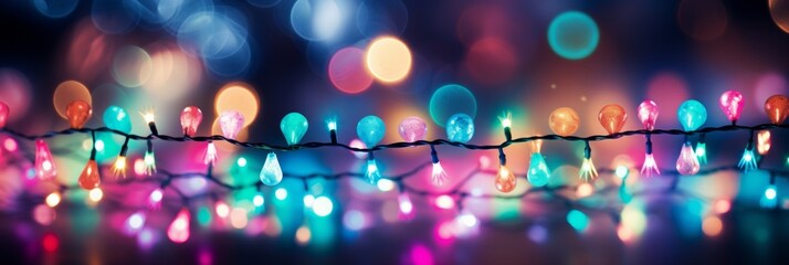 Holiday festive bokeh background banner for christmas and new years season celebration