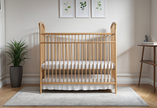 crib isolated on a transparent background, generative ai