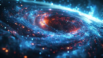 Atom-based technology in cosmic exploration sci-fi vision - obrazy, fototapety, plakaty