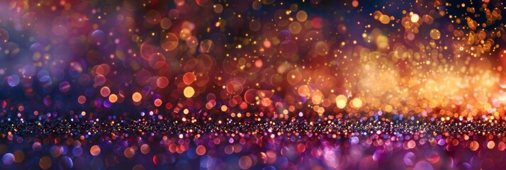 Close up of a colorful and vibrant holiday glitter abstract background highlighting the beauty and complexity of the particles