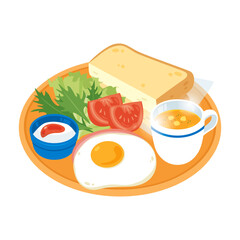 ワンプレートの朝食セット