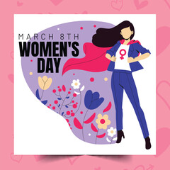 flat women s day superwoman design vector illustration