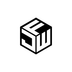 JWF letter logo design with white background in illustrator, cube logo, vector logo, modern alphabet font overlap style. calligraphy designs for logo, Poster, Invitation, etc.