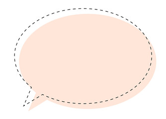 Speech bubble with outline. Beige banner with a frame for comics text. Cartoon illustration.