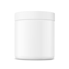 Blank cosmetic package container for creme, mask. Vector illustration isolated on white background. Can be use for your design, advertising, promo and etc. EPS10.