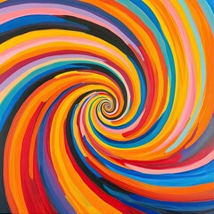 A swirling vortex of vibrant colors blending into a hypnotic pattern,