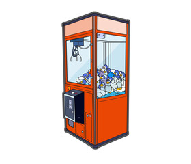 Isolated vector claw machine game 