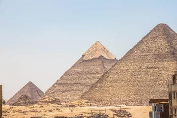 Foto op Canvas Archeology photography, Great Pyramid of Giza, Cheops Pyramid, Photo is selective focus with shallow depth of field. Taken Cairo Egypt on 17 June 2019 © Sherif