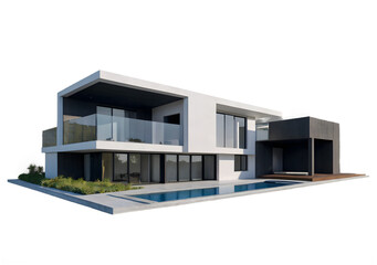 modern minimal house on transparency background