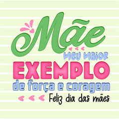 Poster with phrase for Mother's Day in Brazilian Portuguese