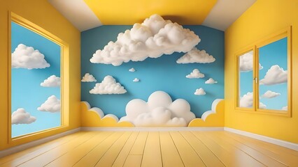 room with clouds