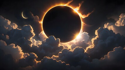 eclipse, sun and clouds